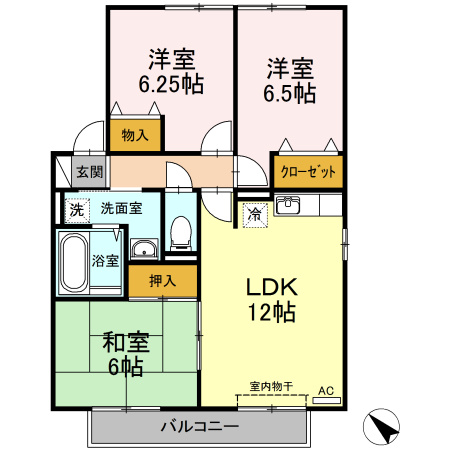クウラージュ　Aの間取り