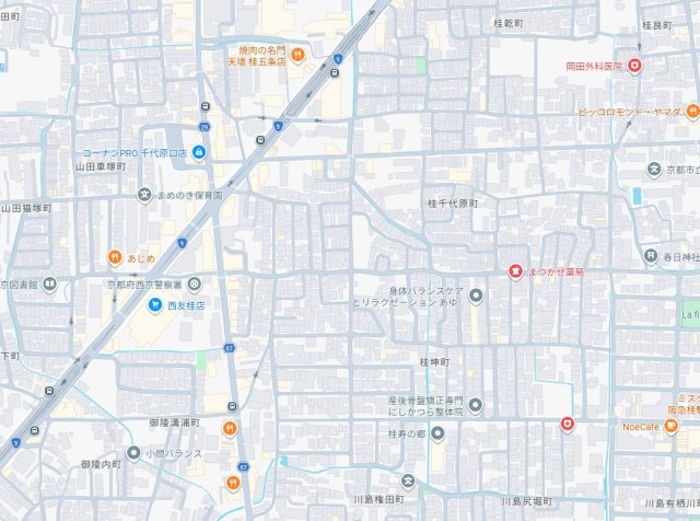 京都市西京区桂千代原町　第3期　新築一戸建ての地図
