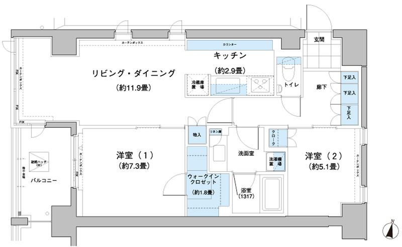 ガーデニエール砧レジデンスの間取り