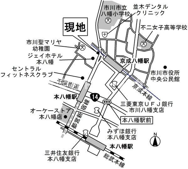 京成八幡WESTCOURTの地図