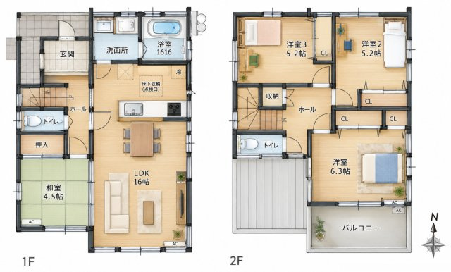 南城市玉城前川（全3棟）の間取り|1号棟