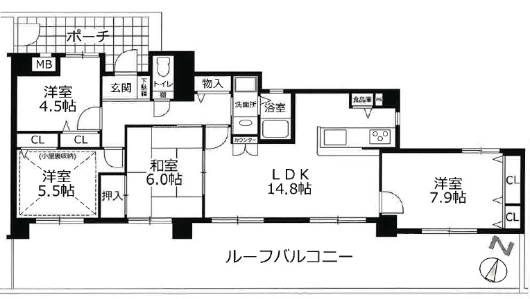 プレステージ明石大久保IVの間取り