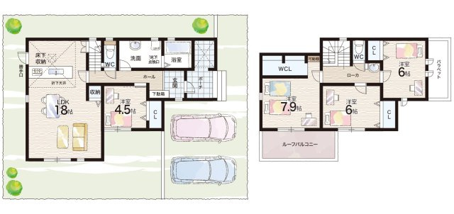 ■神戸市北区筑紫が丘　第1期　新築一戸建ての間取り
