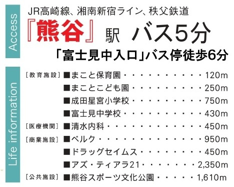 【仲介手数料無料】新築戸建　熊谷市中央5-9-25（全1棟）の周辺