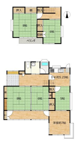 八木沢　中古住宅の間取り