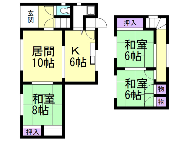 室蘭市日の出町3丁目7-30戸建の間取り