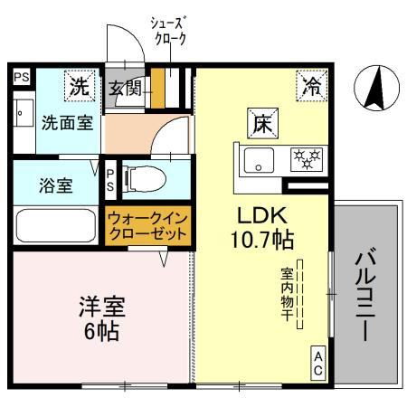 ＧＲＡＭＭ六地蔵　B棟の間取り