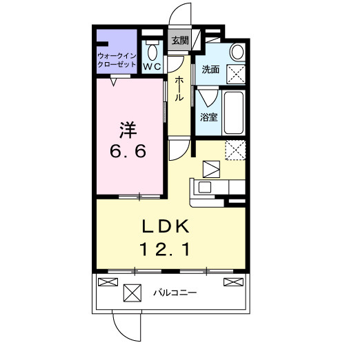 京都市山科区東野森野町のアパートの間取り