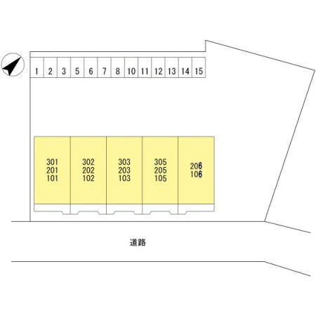 ロイヤルハイツ木戸303の区画図