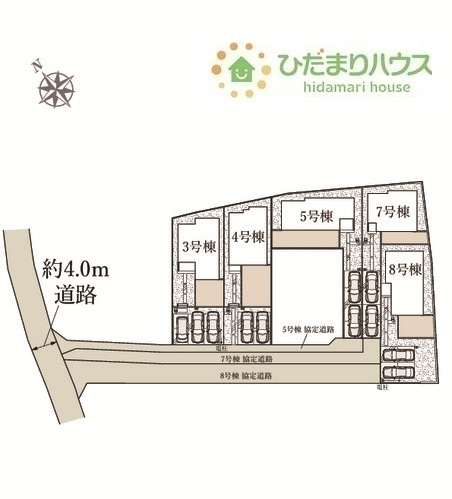 【区画図】 | 取手市駒場3丁目第1期　新築戸建　3号棟 | 車の出入りもラクラクな前面道路幅6ｍ！
（3号棟）