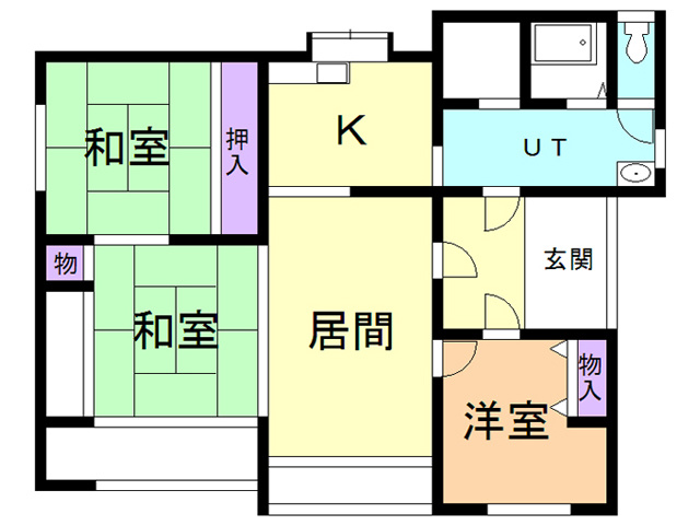 登別市新生町1丁目15-3戸建の間取り