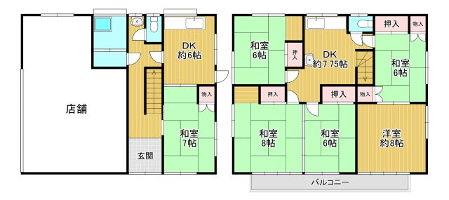 日立市金沢町貸家の間取り