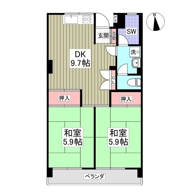 市毛マンションの間取り