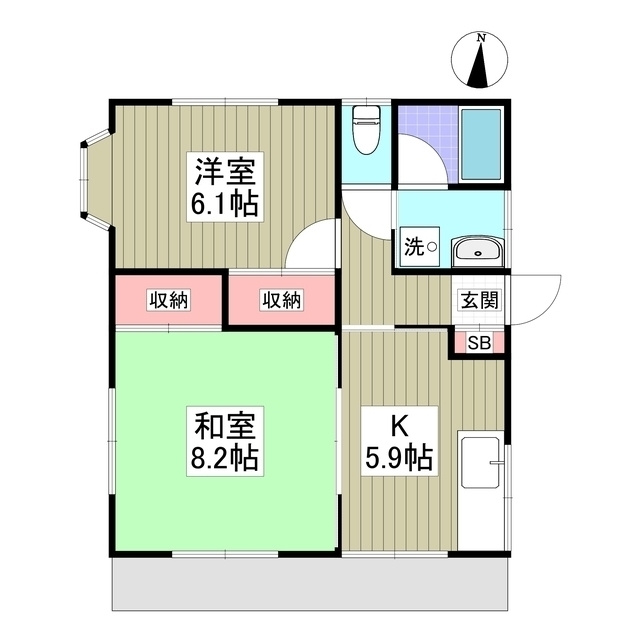 外岡ハイツAの間取り