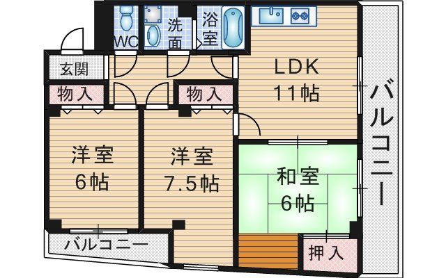 GARDEN TREE岡町の間取り