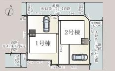 宮代町道佛第12　新築一戸建て　01　クレイドルガーデンの区画図|全2棟