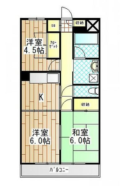 厚木市岡田４丁目の賃貸マンションの間取り