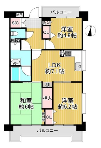 プランメゾン八尾の間取り