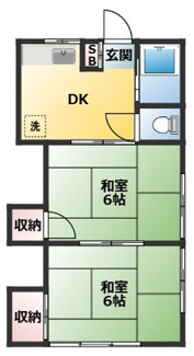 【間取り】 | 第5カントー荘 | 間取りです。