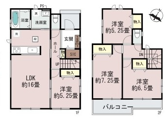 常陸大宮市宇留野334番　新築戸建て　A号棟の間取り|間取り図です♪
実際の空間の広さや陽当たり、風通しなどは現地でご確認できます♪