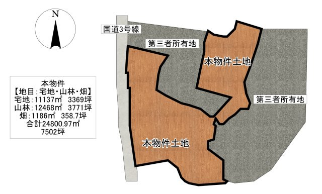 八女郡広川町新代7500坪土地の区画図