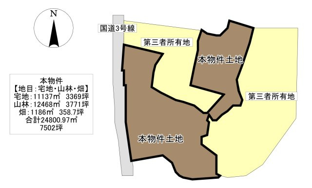 八女郡広川町新代7500坪土地の区画図