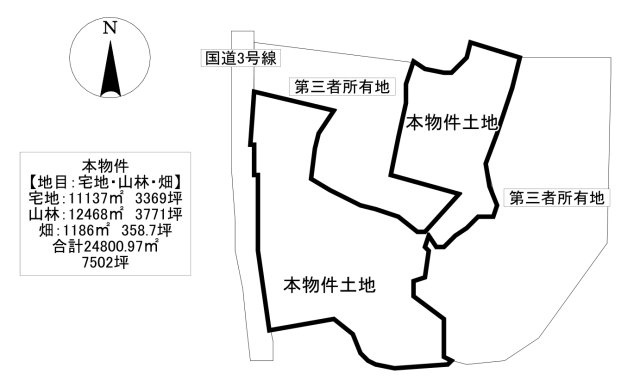 八女郡広川町新代7500坪土地の区画図