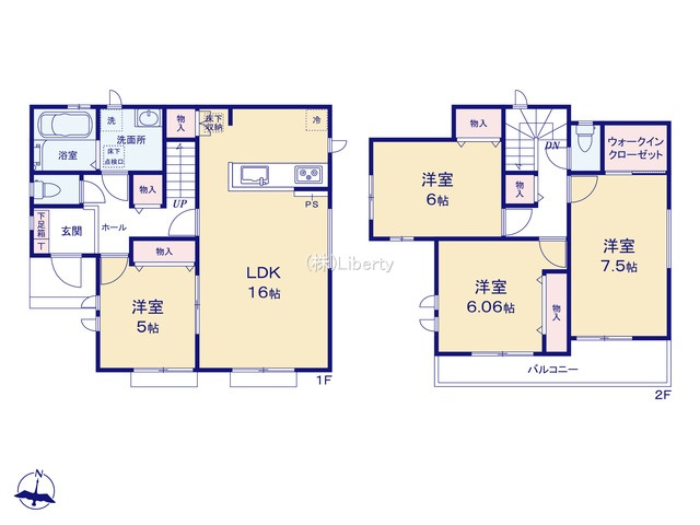 牛久市さくら台1丁目　新築戸建　A号棟の間取り