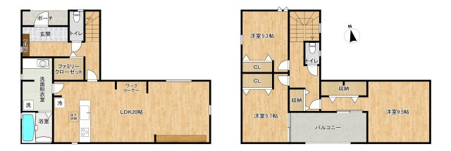 三木市志染町中自由が丘1丁目　7期3号棟の間取り