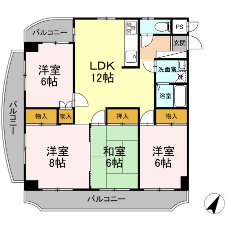 ビアン本間Ⅱの間取り
