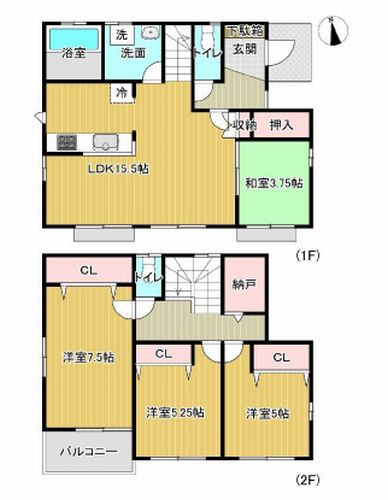 【仲介手数料０円】相模原市緑区原宿1丁目　中古一戸建ての間取り|相模原市緑区原宿1丁目　中古一戸建て