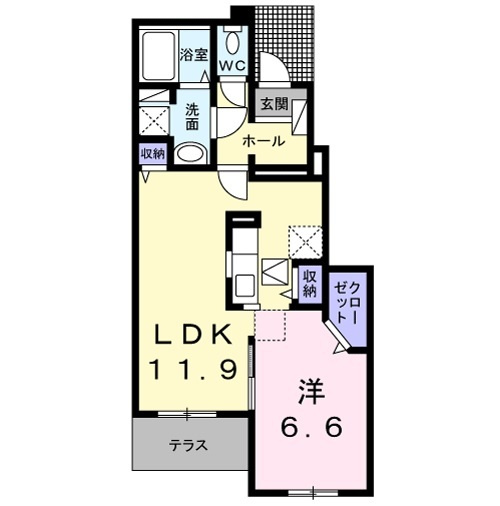 グラン　ベレットの間取り|人気の１ＬＤＫのお部屋です。