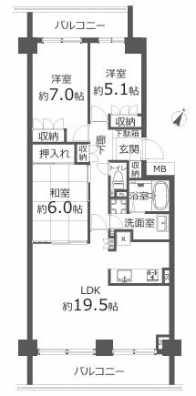 パークシティ白岡イーストガーデンの間取り|19.5帖の開放的なリビングで豊かな家族時間を過ごせます♪