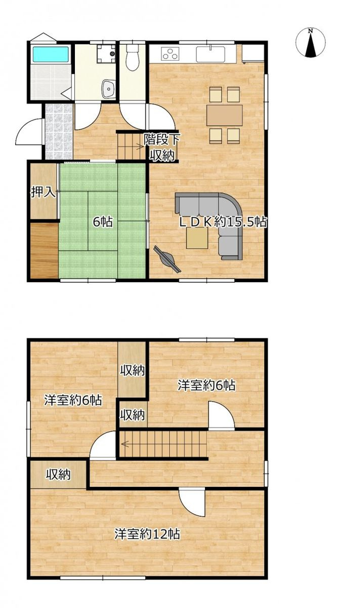 久留米市荒木町荒木　中古戸建の間取り
