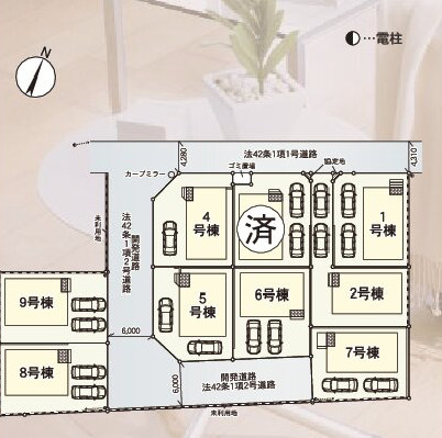 《仲介手数料半額》北本市二ツ家 第1　全9棟　4号棟の区画図