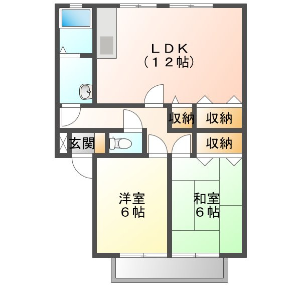 神戸市西区北別府５丁目のアパートの間取り