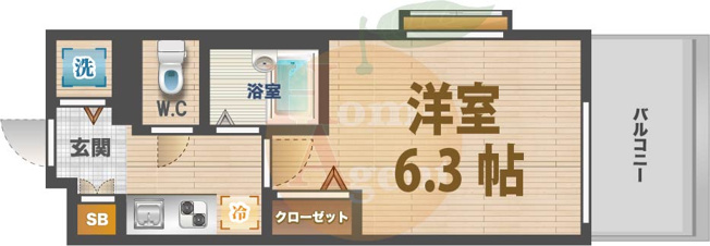 【間取り】 | シンシア新中野 | 1Kのお部屋。