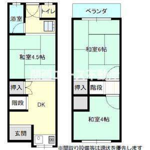 【間取り】 | 六万寺町1丁目貸家