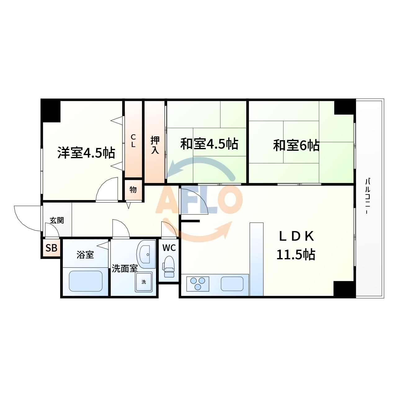 コンフォートヴィラ深江橋　諏訪小学校区の間取り|コンフォートヴィラ深江橋　間取り