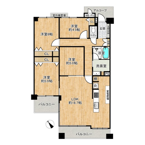 【間取り】 | オークヒルズ香里四番館