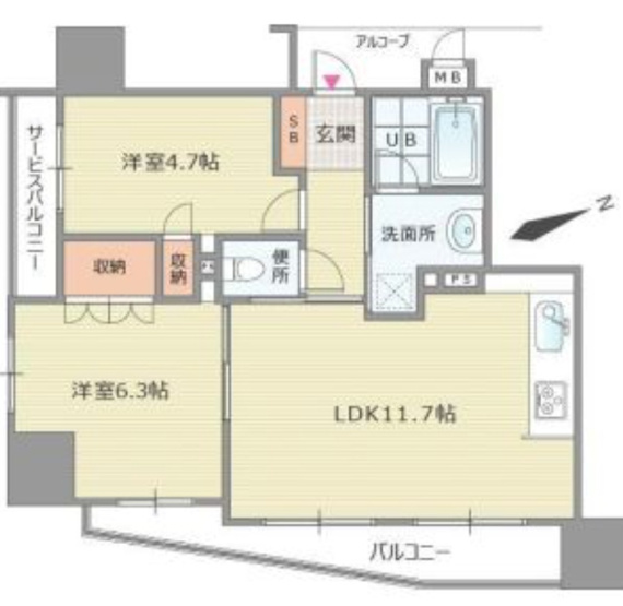 【間取り】 | グランスイート阿倍野駅前ローレルコート
