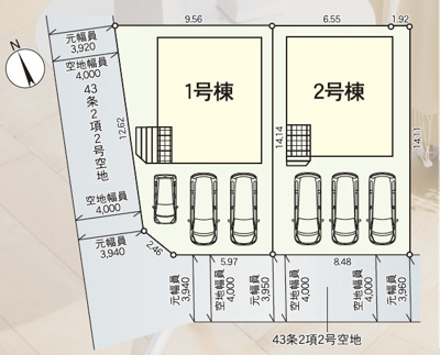 【区画図】 | クレイドルガーデン甲府市富士見第1　2号棟 | 区画図