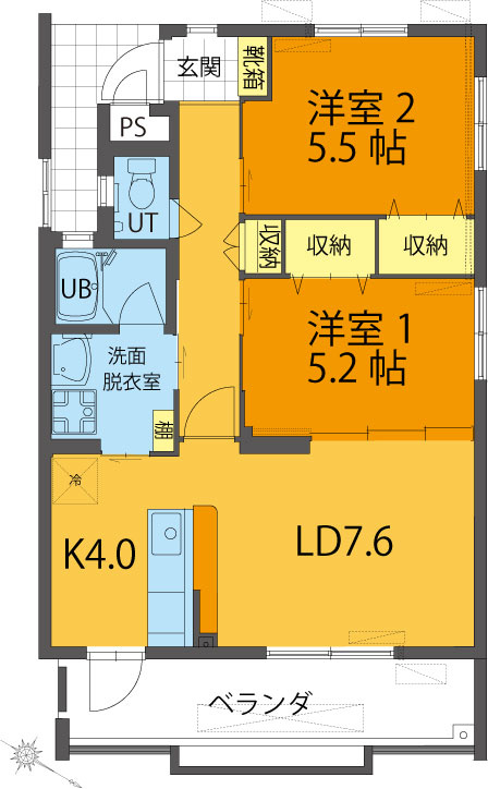 カフーナ坂田の間取り