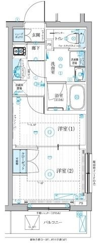 ブライズ二子新地の間取り|間取りです。