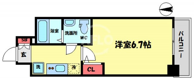 SERENiTE本町refletの間取り|SERENiTE本町reflet（セレニテ本町ルフレ）　開放感ある間取り