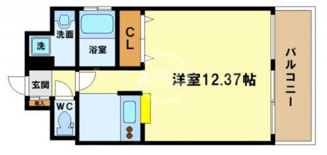 グランツ西大橋の間取り|ルクレ立売堀　広々とした間取り