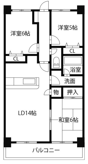 グランディール矢三　Cの間取り