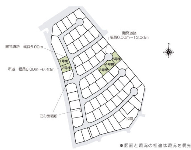 新築戸建 富士宮市大中里 全5棟 3号棟　　の区画図|大型分譲地　全体区画図　3号棟です