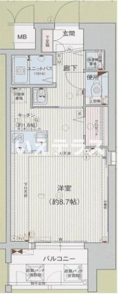 プレサンス三宮花時計前の間取り
