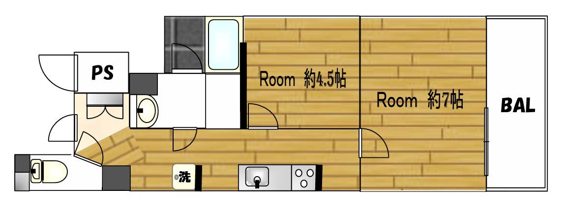 クオーレ三宮弐番館の間取り